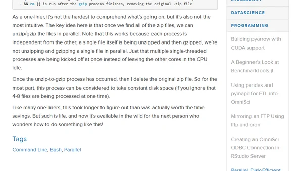 Parallel, Disk-Efficient .zip to .gz Conversion