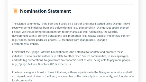 2025 Django Software Foundation board nomination