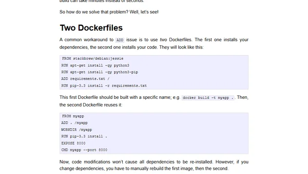 Efficient management Python projects dependencies with Docker
