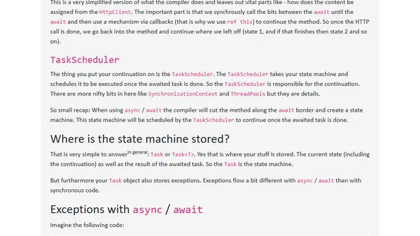 The state machine in C# with async/await