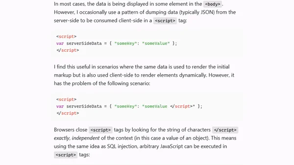 Cross-site Scripting </script> Vulnerability
