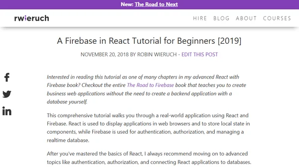 A Firebase in React Tutorial for Beginners [2019]