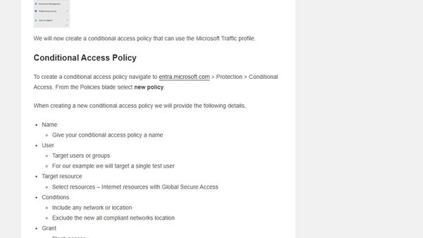 Quick look – Entra ID Global Secure Access – Microsoft Traffic Profile