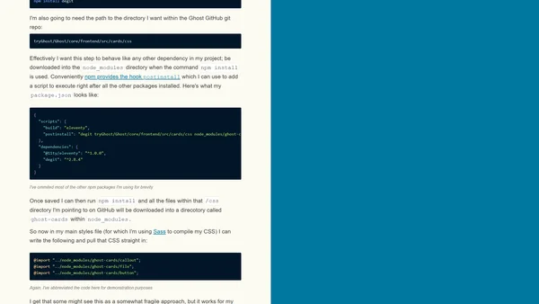 Using a GitHub repo directory as an npm package