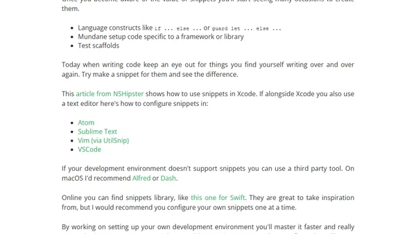 How to write code faster using snippets