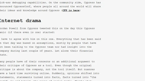 Cypress panic (if there even is one)