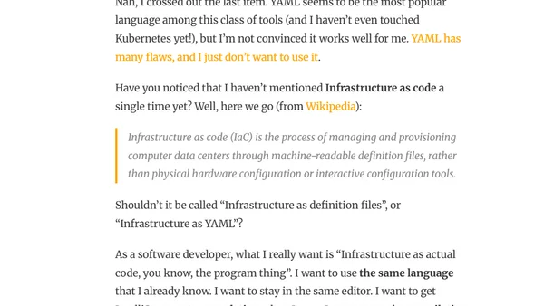 From YAML to TypeScript: Developer's View on Cloud Automation