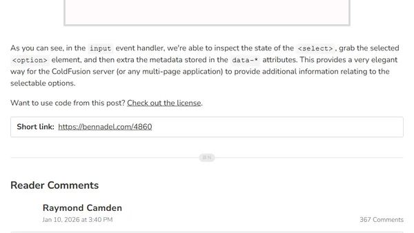 Storing Metadata On Select Option Elements