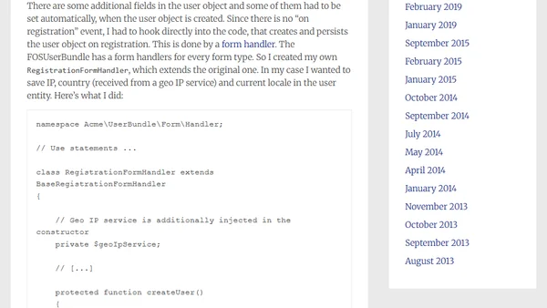 Customizing FOSUserBundle