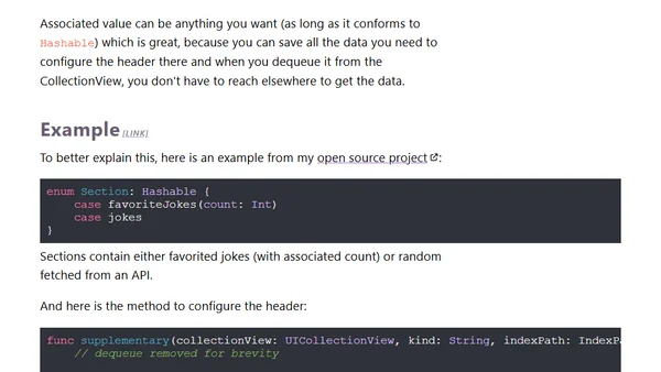 How to refresh header / footer with Diffable Data Source