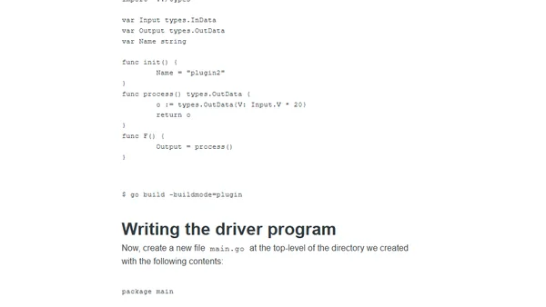 Getting started with Go plugin package