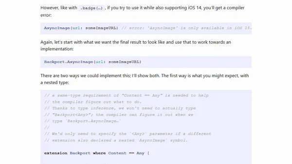 Simplifying Backwards Compatibility in Swift