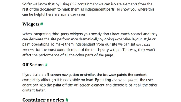 CSS containment