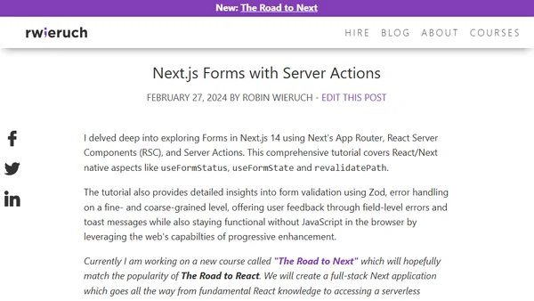 Next.js Forms with Server Actions