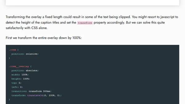 CSS-only Slide-up Caption Hover Effect
