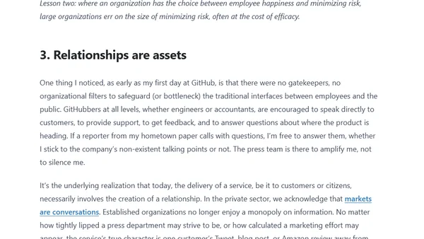 Three things you learn going from the most bureaucratic organization in the world to the least