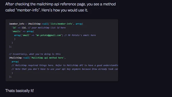 How to use Mailchimp API in Wordpress