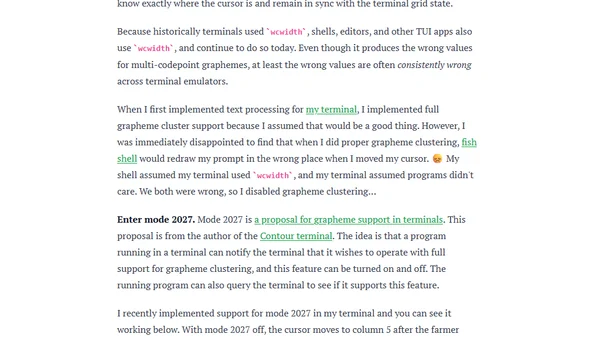 Grapheme Clusters and Terminal Emulators
