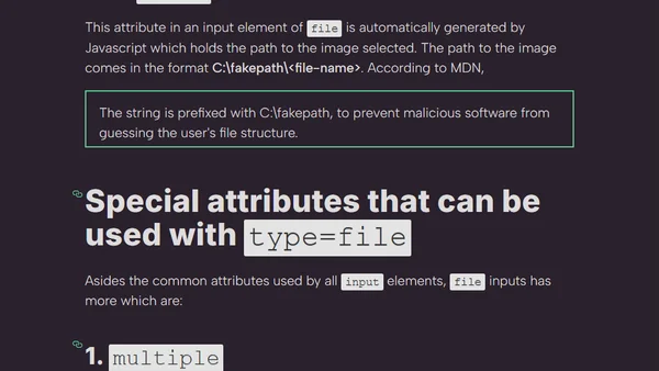 The file input field in depth