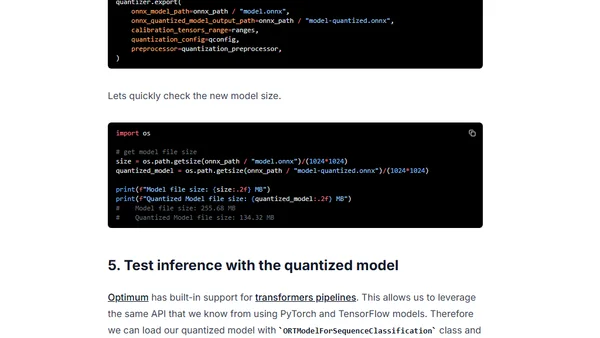 Static Quantization with Hugging Face `optimum` for ~3x latency improvements