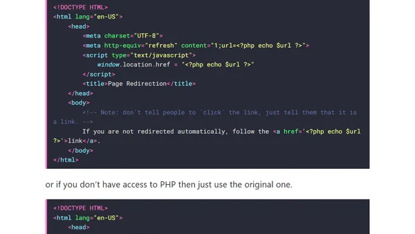 Simple HTML Redirect