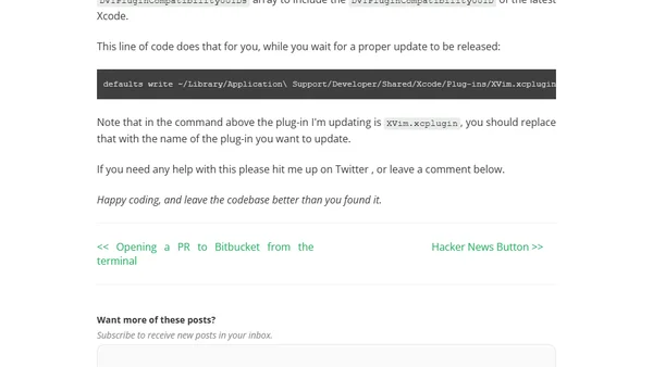 How to update an Xcode plug-in for the latest version of Xcode