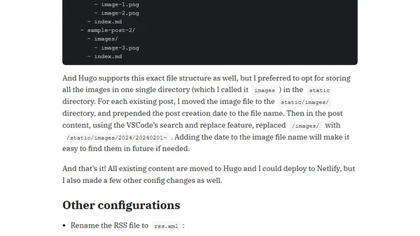 Migrating From Gatsby to Hugo