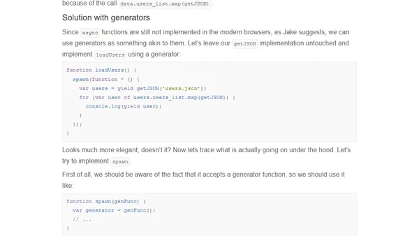 Asynchronous calls with ES6 generators