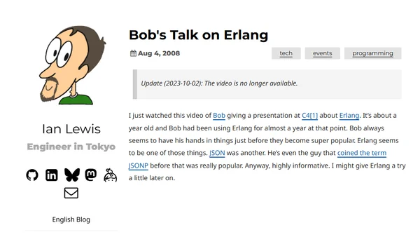 Bob's Talk on Erlang