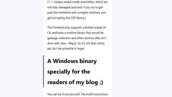 .Net back- and frontend for GCC