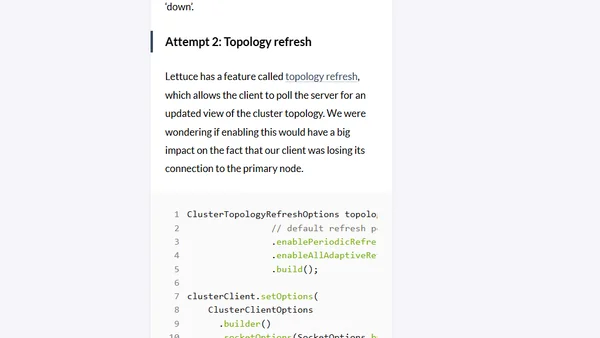 Lessons learned from picking a Java driver for Amazon ElastiCache for Redis - Part 2