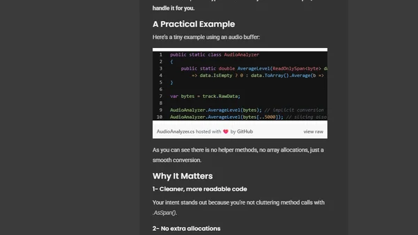C# 14: More Implicit Conversions for Span<T> and ReadOnlySpan<T>