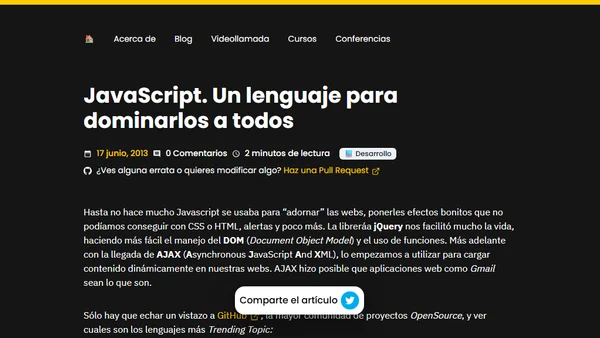 JavaScript. Un lenguaje para dominarlos a todos