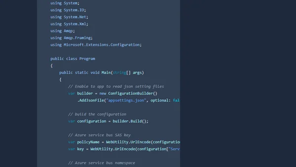 Step by step: .NET Core, Azure Service Bus and AMQP