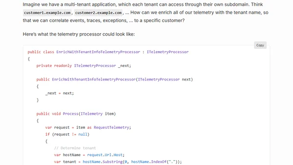 Application Insights telemetry processors