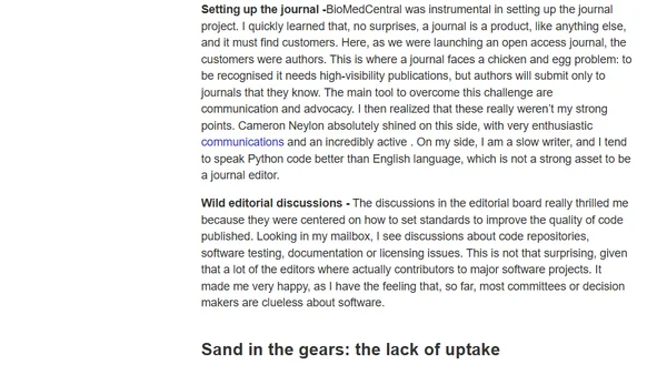 A journal promoting high-quality research code: dream and reality