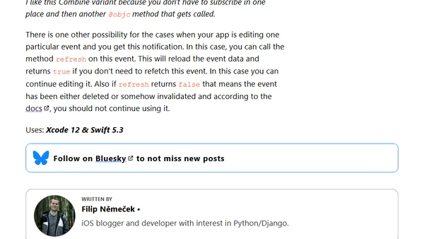 How to monitor system calendar for changes with EventKit