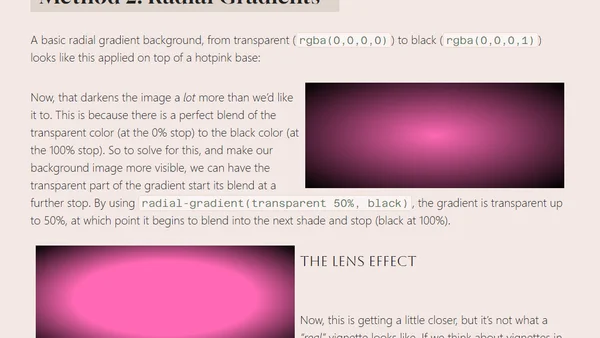 CSS Image Effects #3: Vignettes 3 Ways