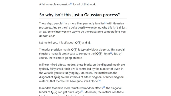 Sparse Matrices 1: The linear algebra of linear mixed effects models and their generalisations