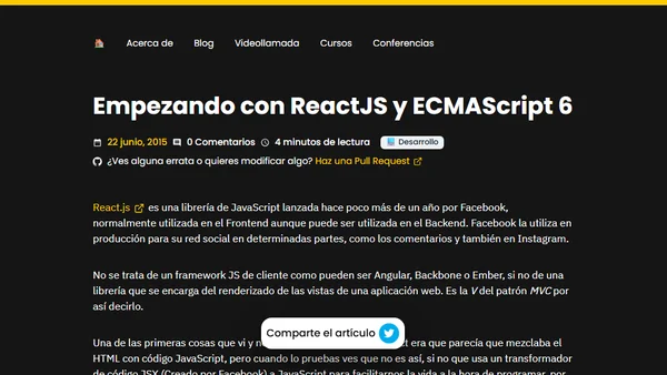 Empezando con ReactJS y ECMAScript 6