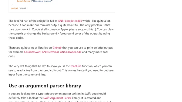 How to build better command line apps and tools using Swift?
