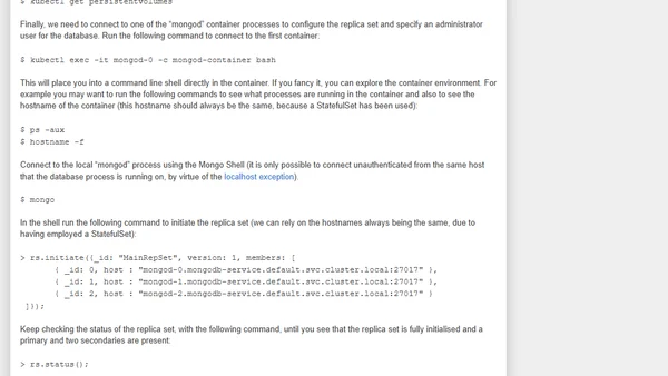 Deploying a MongoDB Replica Set as a GKE Kubernetes StatefulSet