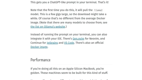Running a local LLM with Ollama