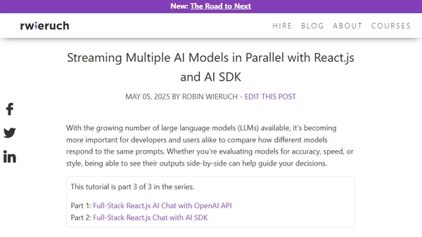 Streaming Multiple AI Models in Parallel with React.js and AI SDK