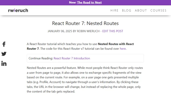 React Router 7: Nested Routes