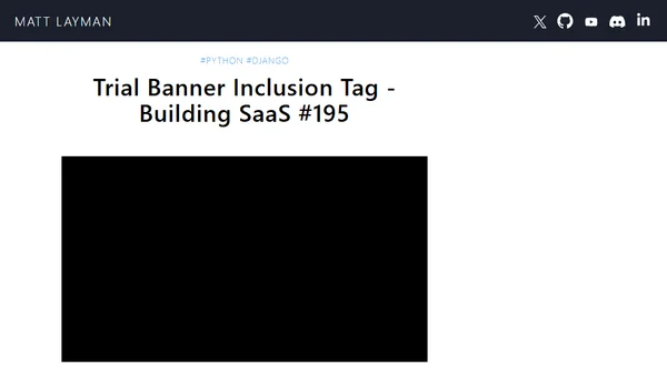 Trial Banner Inclusion Tag - Building SaaS #195