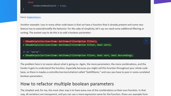 Avoid multiple boolean parameters