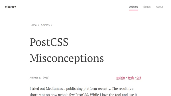 PostCSS Misconceptions
