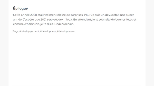 Top 5 des articles de 2020