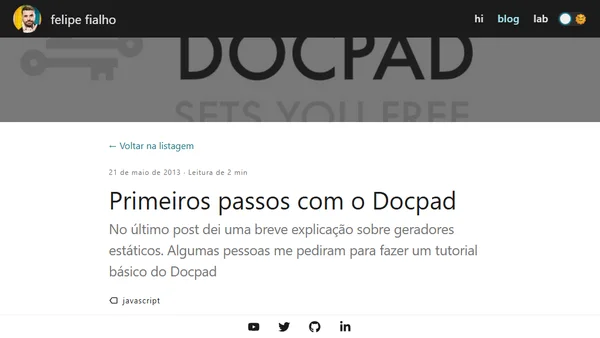 Primeiros passos com o Docpad